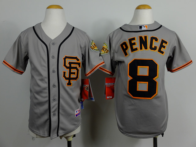 Youth San Francisco Giants #8 Pence Grey MLB Jerseys